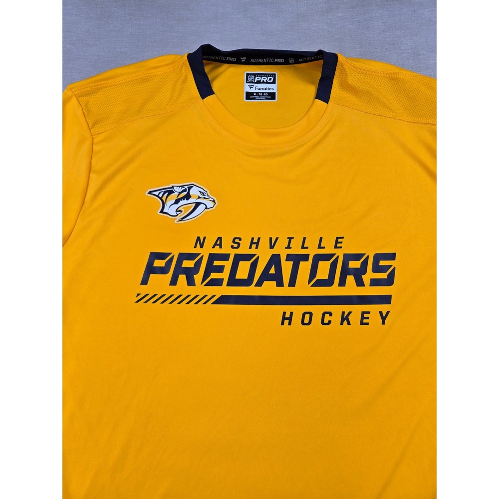 Fanatics Authentic Pro Nashville Predators Hockey Shirt Mens XL Gold NHL Tee - Picture 7 of 9